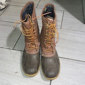 LL Bean lined Duck Boots Chestnut size LM (13m)